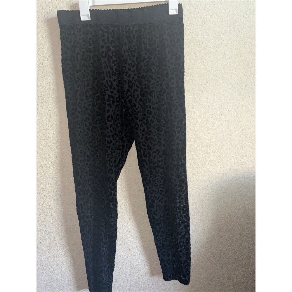 Sexy Black Leopard Velvet Burnout Sheer Legging Pants 1x  Witchy FairyGoth Sexy